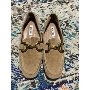 Womens Anthropologie BIBI LOU Zagreb Camel Suede Loafers Shoes Leather 36 5.5/6